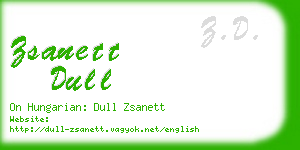 zsanett dull business card